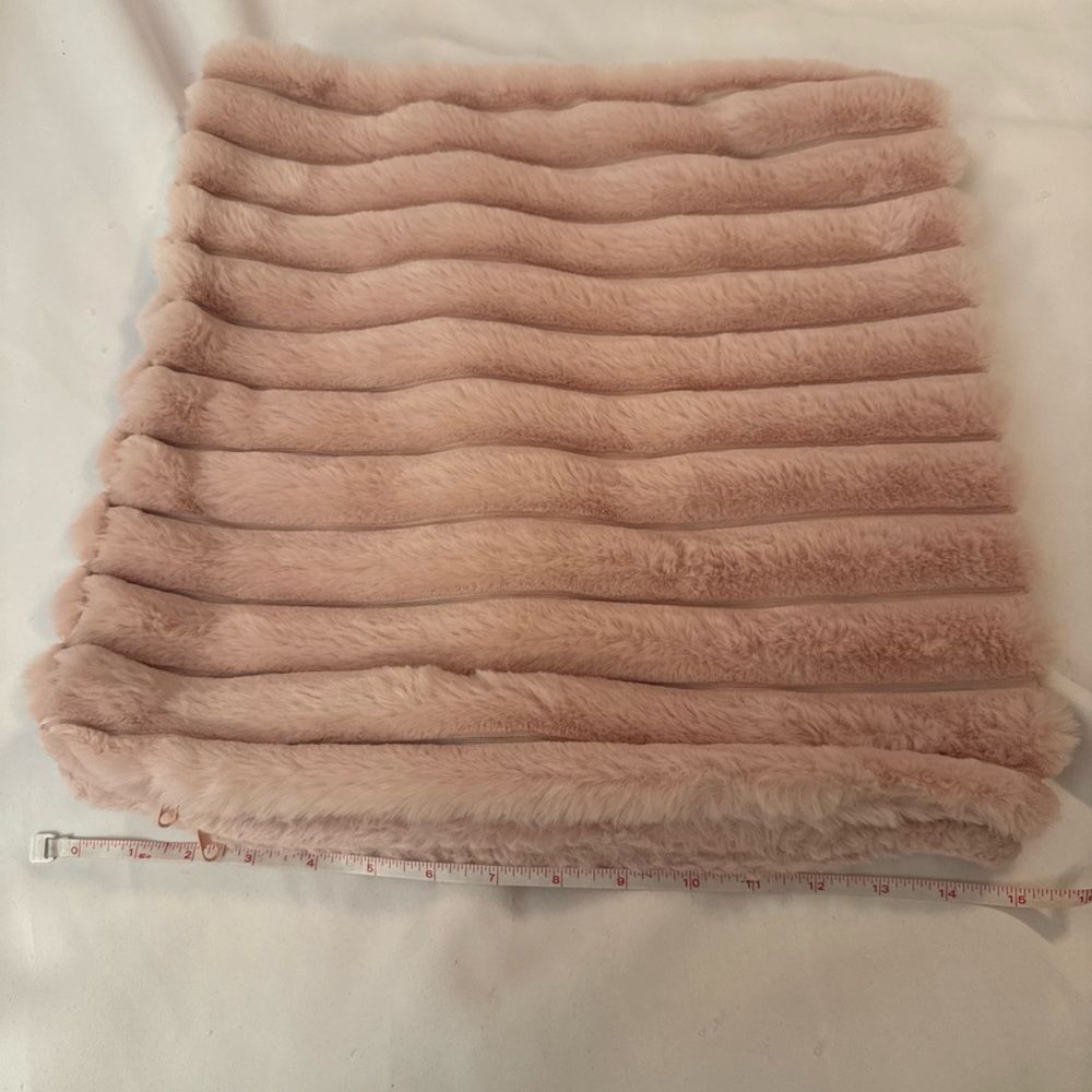 Source Unknown Pink Faux Fur Accent Pillow
